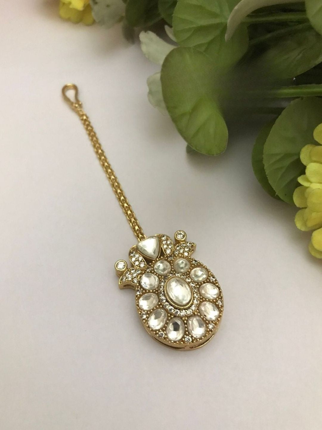 Ishhaara Kundan Polki And Zircon Maangtikka