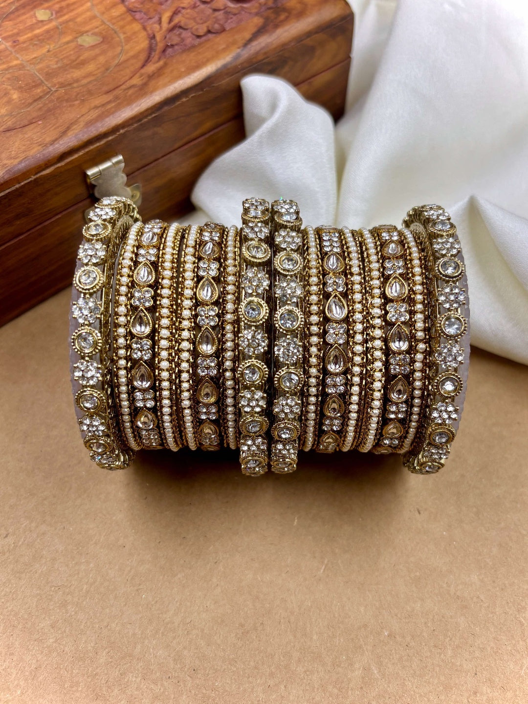 Ishhaara Kundan Polki Bangle Set — handcrafted Indian jewellery - view 5