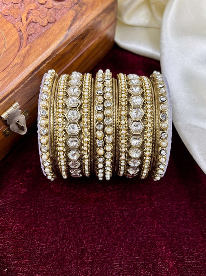 Ishhaara Kundan Polki Bangle Set — handcrafted Indian jewellery - view 2
