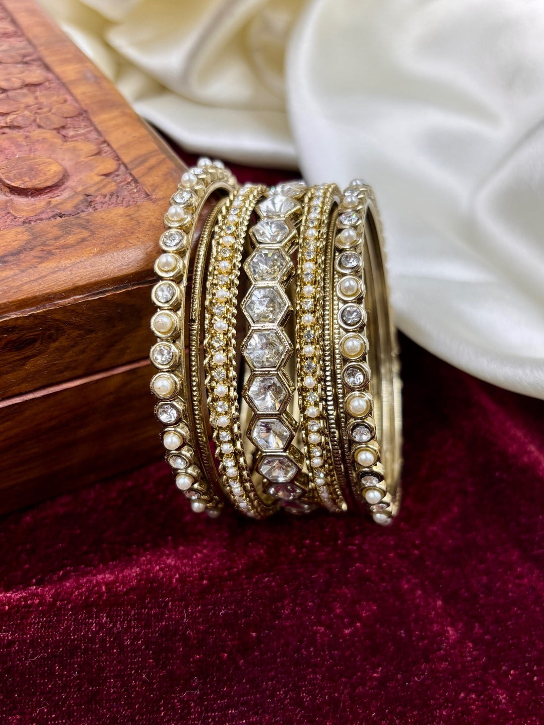Ishhaara Kundan Polki Bangle Set — handcrafted Indian jewellery - view 5