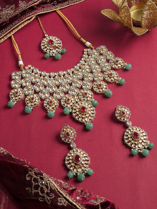 Ishhaara Kundan Polki Bridal Necklace Set