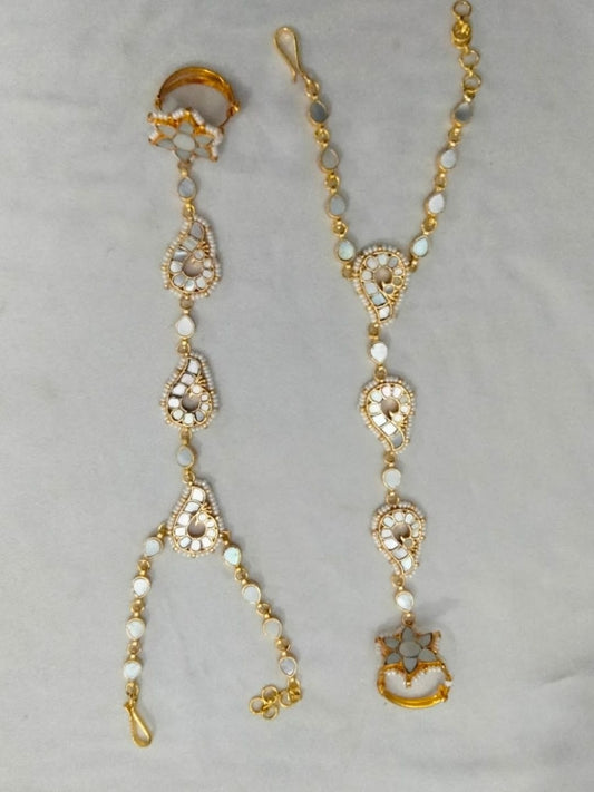 Ishhaara Kundan Polki Hathphool — handcrafted Indian jewellery