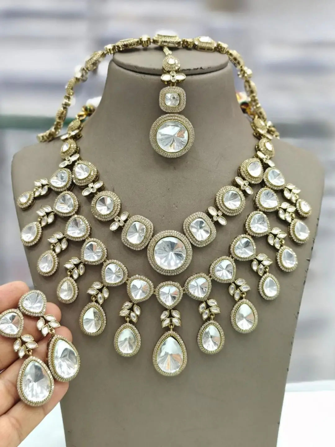 Ishhaara Kundan Polki Meenakari Necklace Set