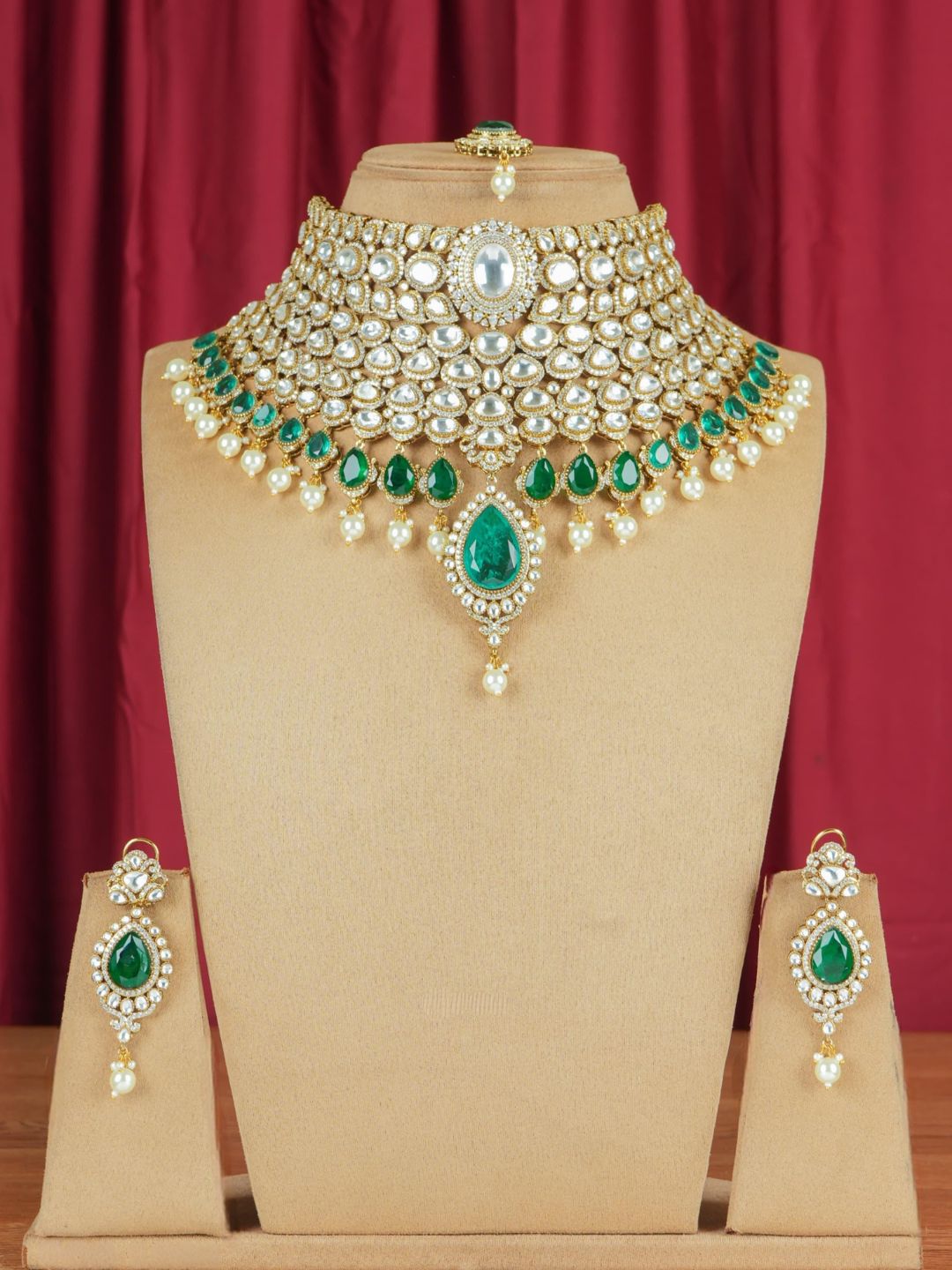 Ishhaara Kundan Polki Studded Petal Bridal Choker Set