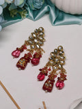 Ishhaara Kundan Precious Stone Earrings Light Pink