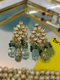 Ishhaara Kundan Precious Stone Earrings Violet