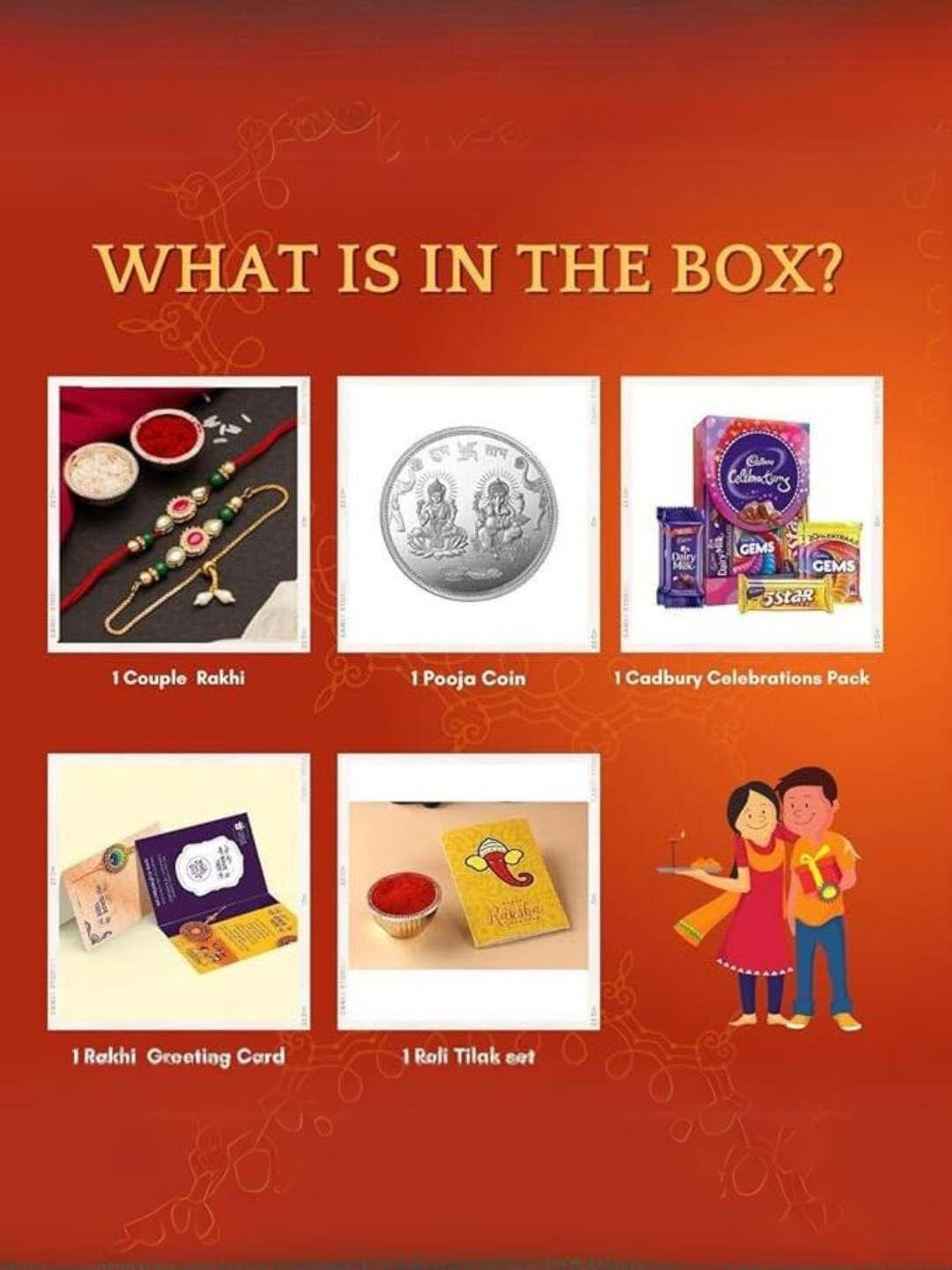 Ishhaara Kundan Rakhi For Bhai Bhabhi Bhaiya With Chocolate