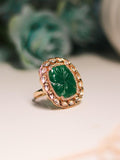 Ishhaara Kundan Ruby Ring Green