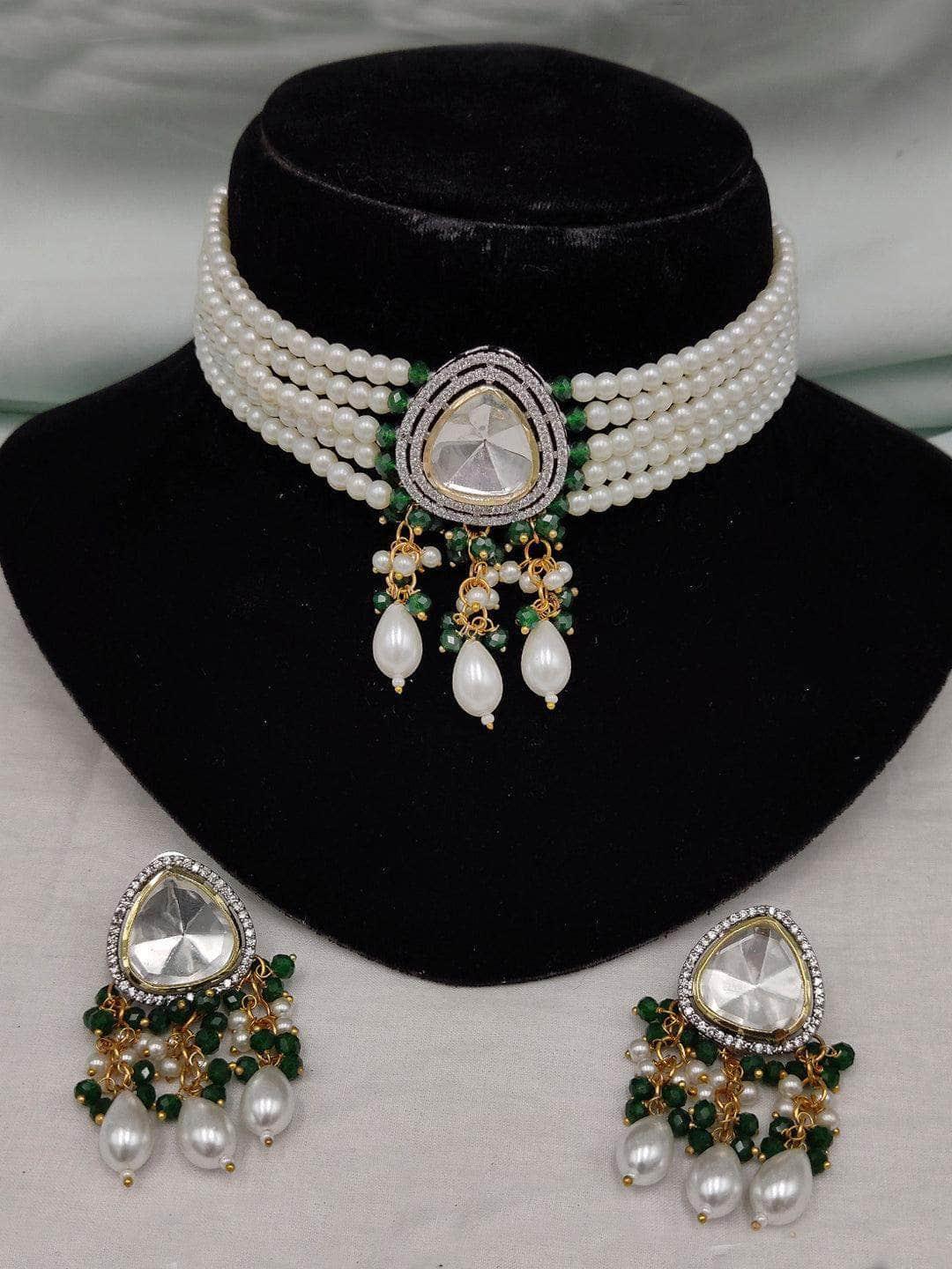 Ishhaara Kundan Stone Choker Necklace Set