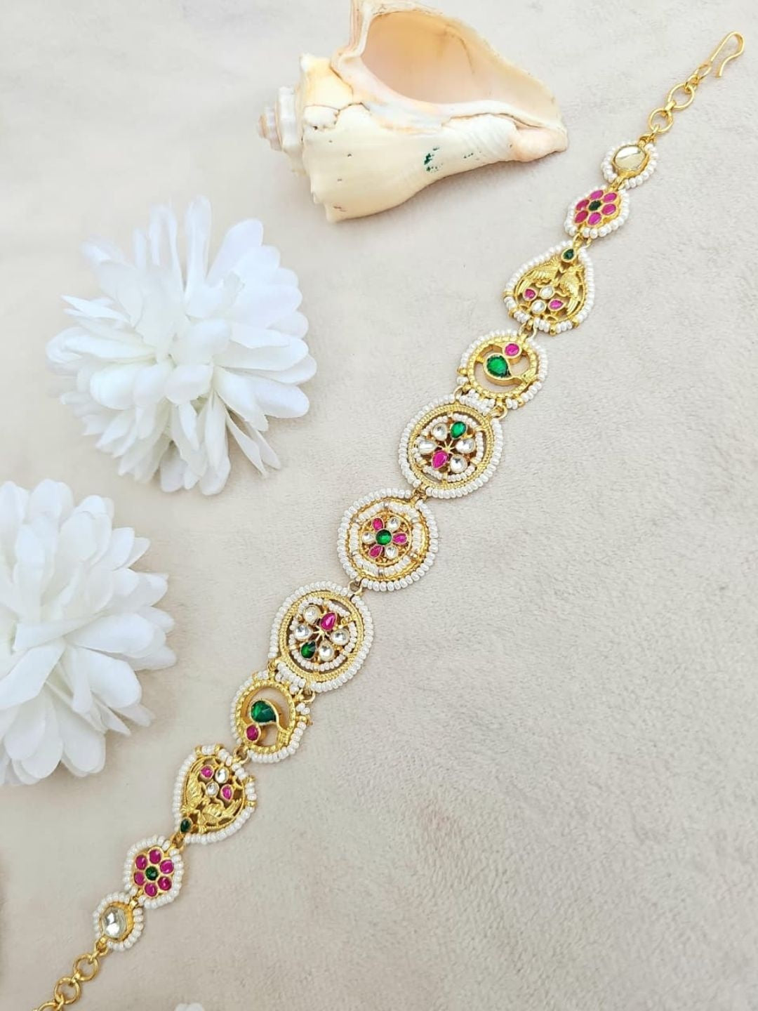 Ishhaara Kundan Stone Mathapatti - handcrafted Indian jewellery