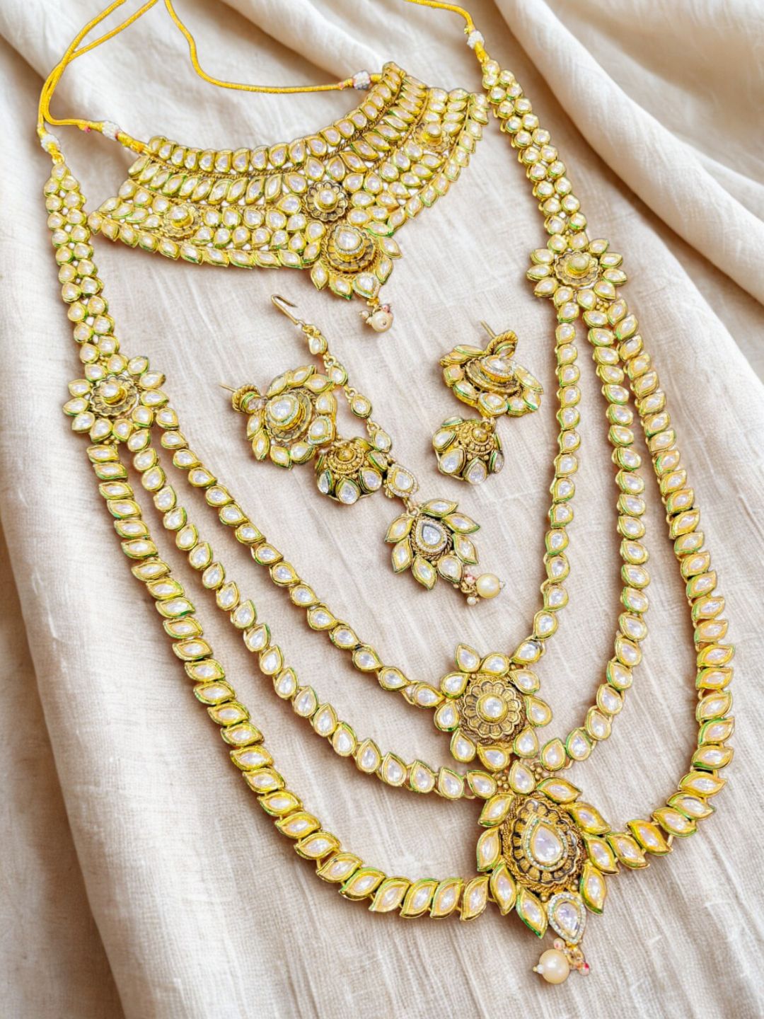 Ishhaara Kundan Studded Bridal Choker And Long Necklace