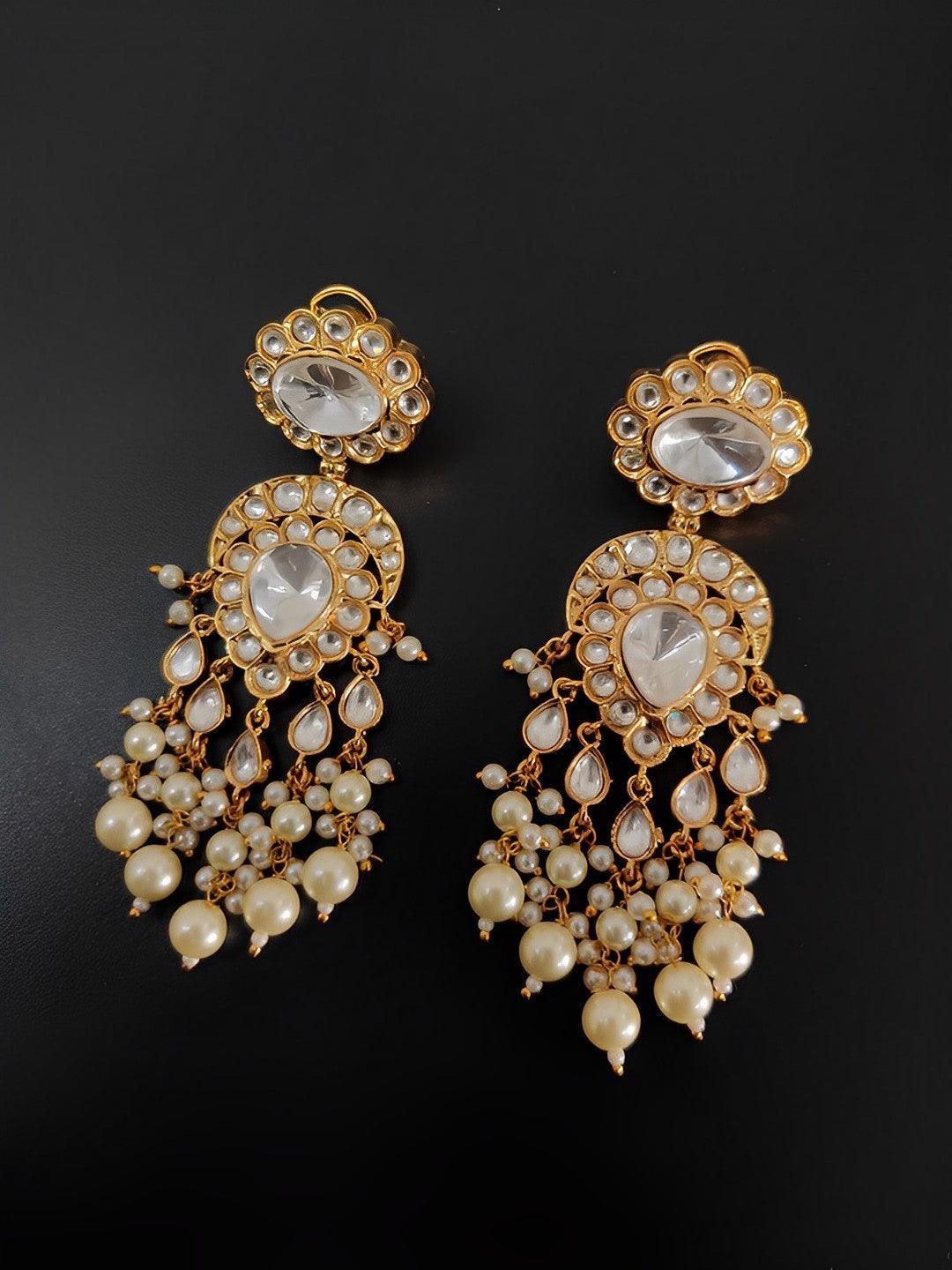 Ishhaara Kundan Studded Dangler Earrings