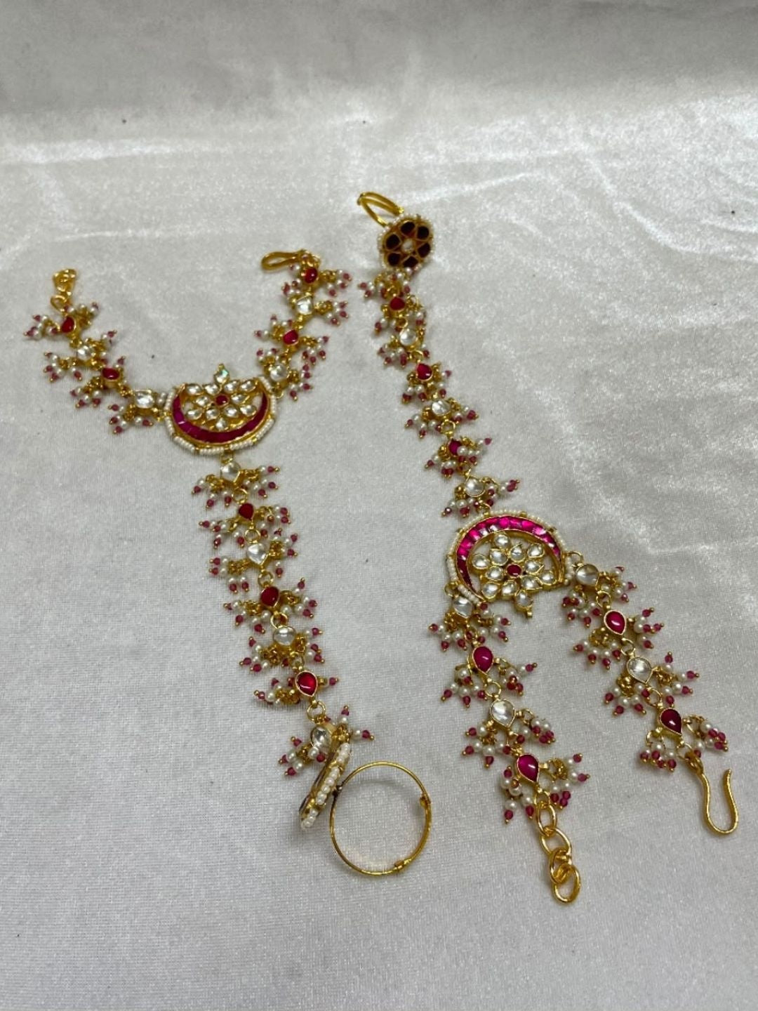 Ishhaara Kundan Studded Gold Plated Hathphool — handcrafted Indian jewellery - view 2