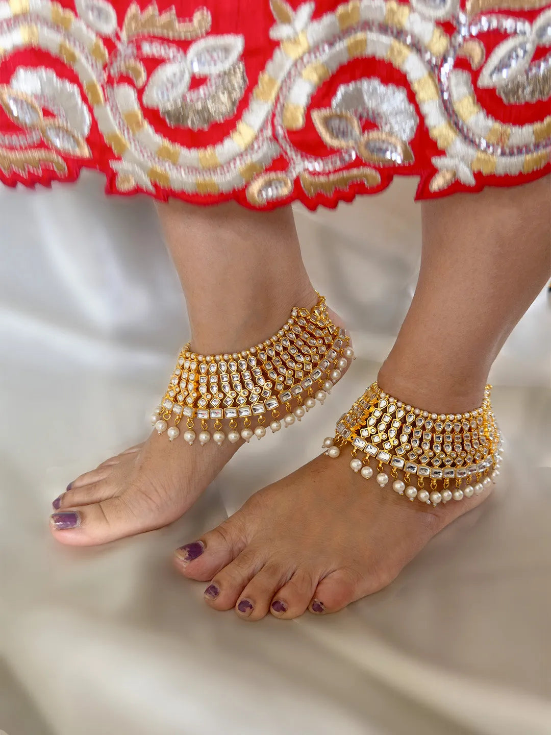 Buy Kundan Studded Heavy Payal Online Ishhaara