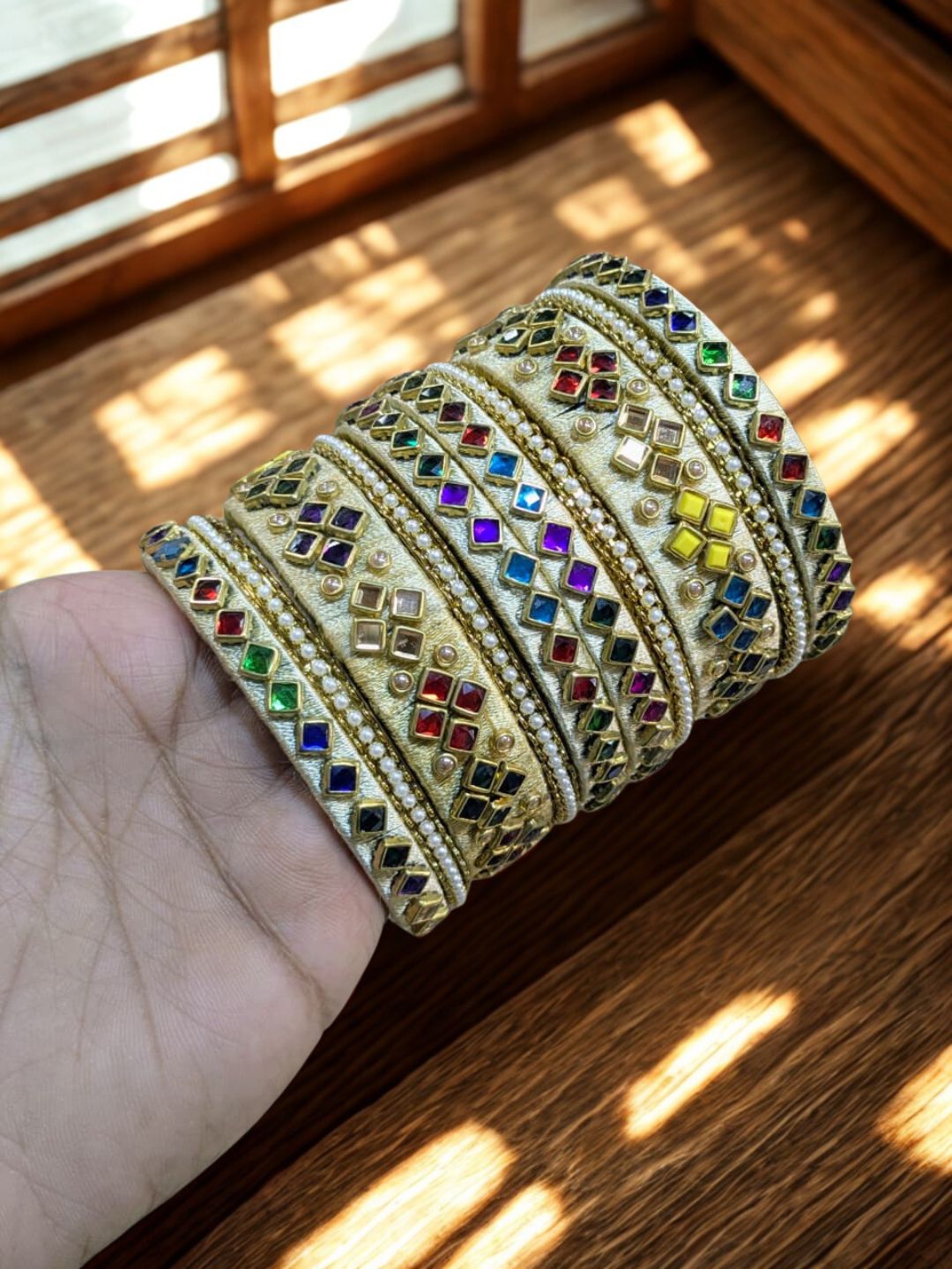 Ishhaara Kundan Studded Thread Bangles