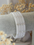 Ishhaara Kundan Studded White Bangles