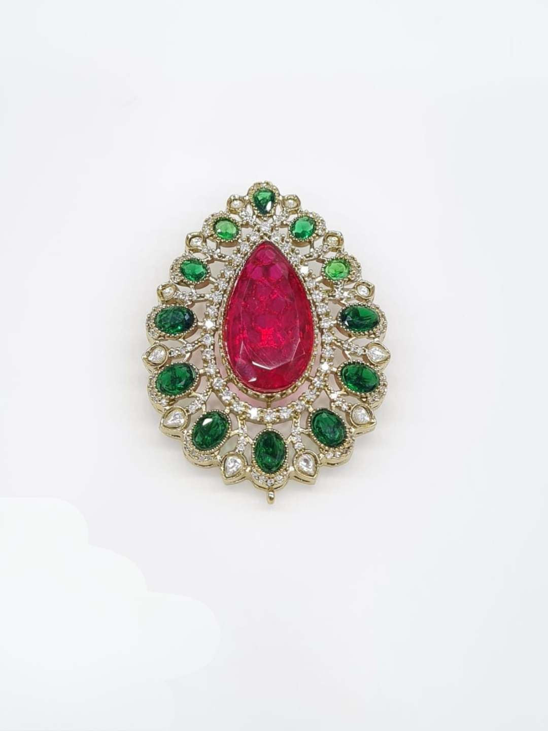 Ishhaara Kundan Tear Drop Brooch