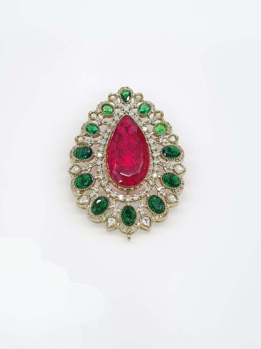 Ishhaara Kundan Tear Drop Brooch