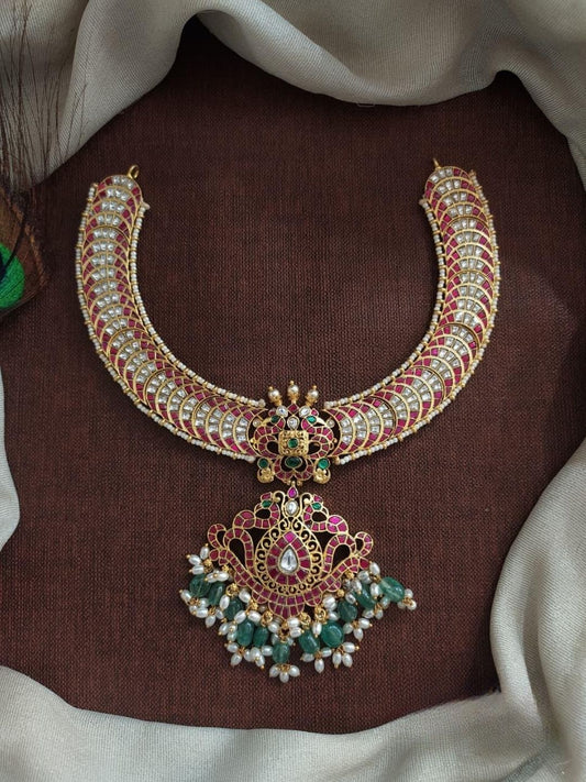 the brand Kundan Temple Choker Necklace Set — handcrafted Indian jewellery