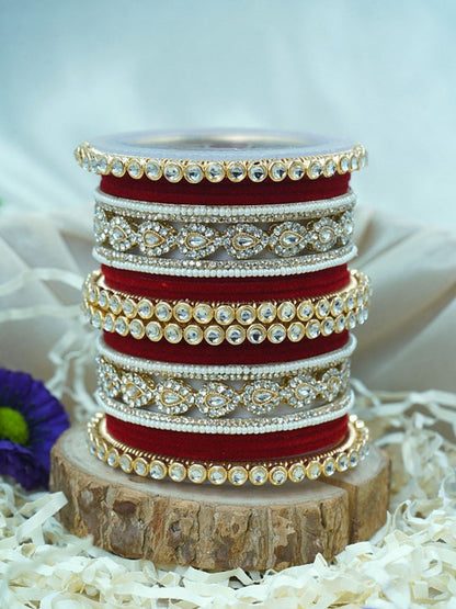 the brand Kundan Velvet Bangle Set — handcrafted Indian jewellery - view 13