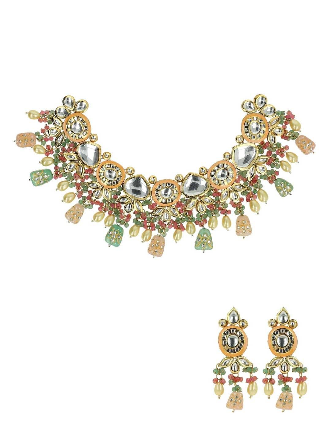 Ishhaara Kundan With Meena Design Necklace Set