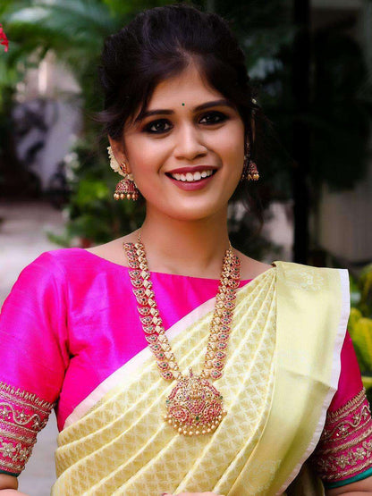 Ishhaara Lakshmi And Peacock Intricated Bridal Necklace Set