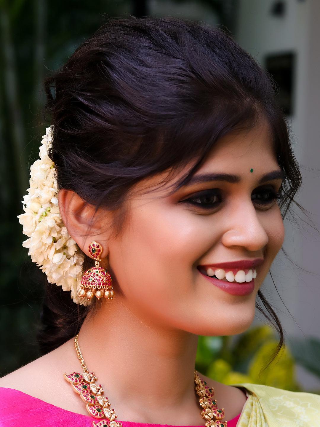 Ishhaara Lakshmi And Peacock Intricated Bridal Necklace Set