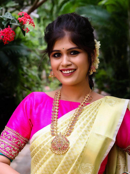 Ishhaara Lakshmi And Peacock Intricated Bridal Necklace Set