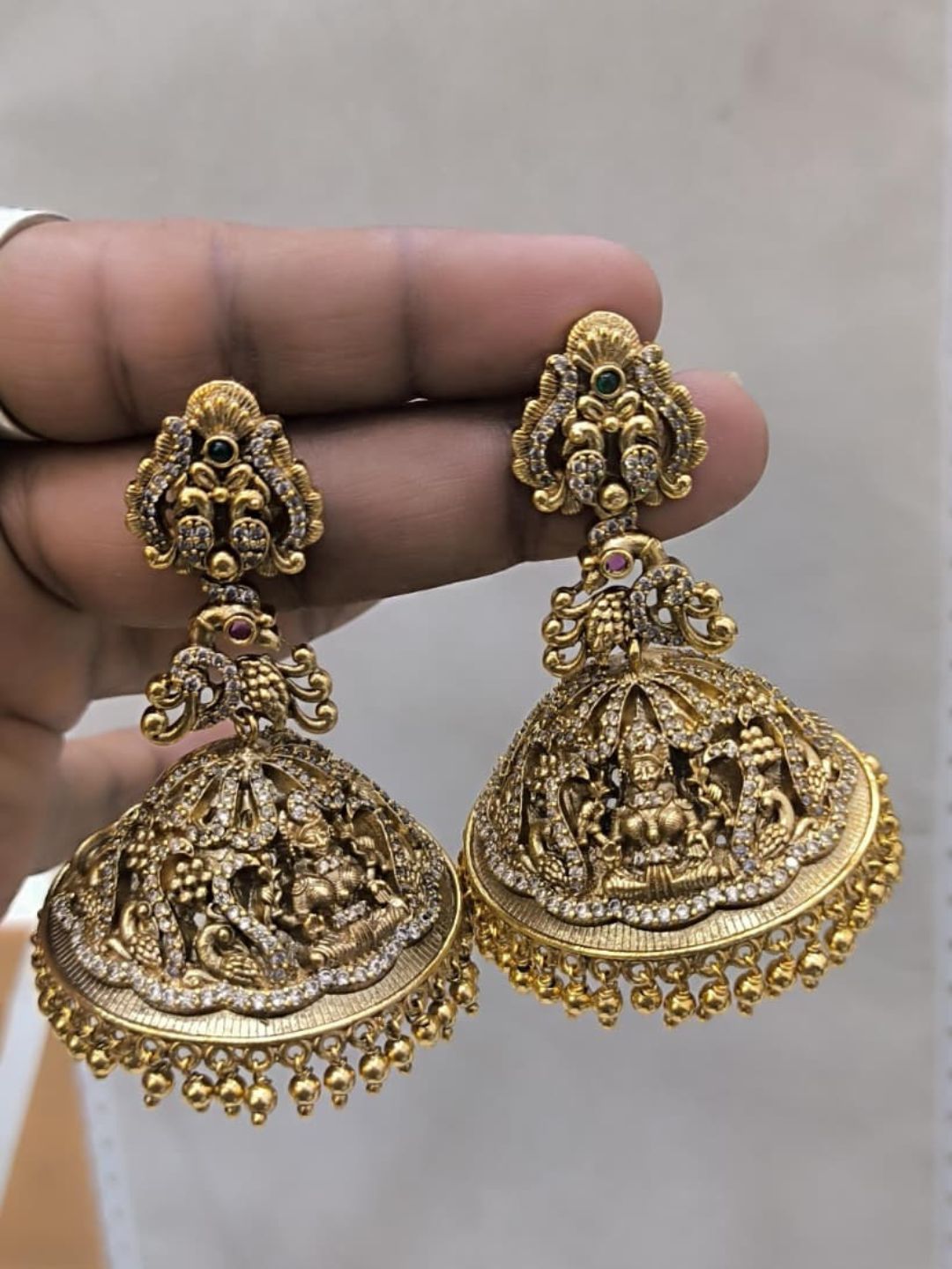 Ishhaara Lakshmi Antique Jhumkas