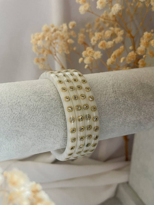 Ishhaara Laminated Round Shaped Kundan Studded Bangles