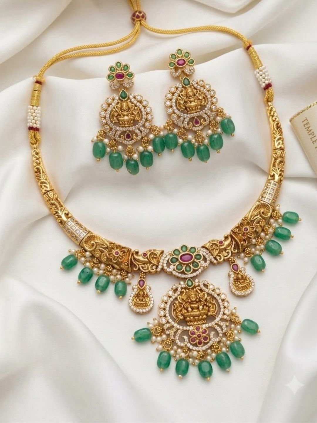 Ishhaara Laxmi Motif Temple Necklace
