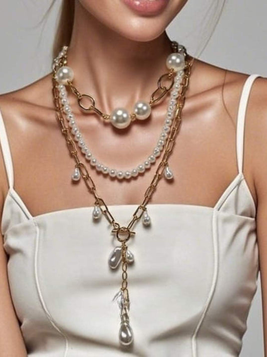Ishhaara Layered Chunky Pearl Necklace