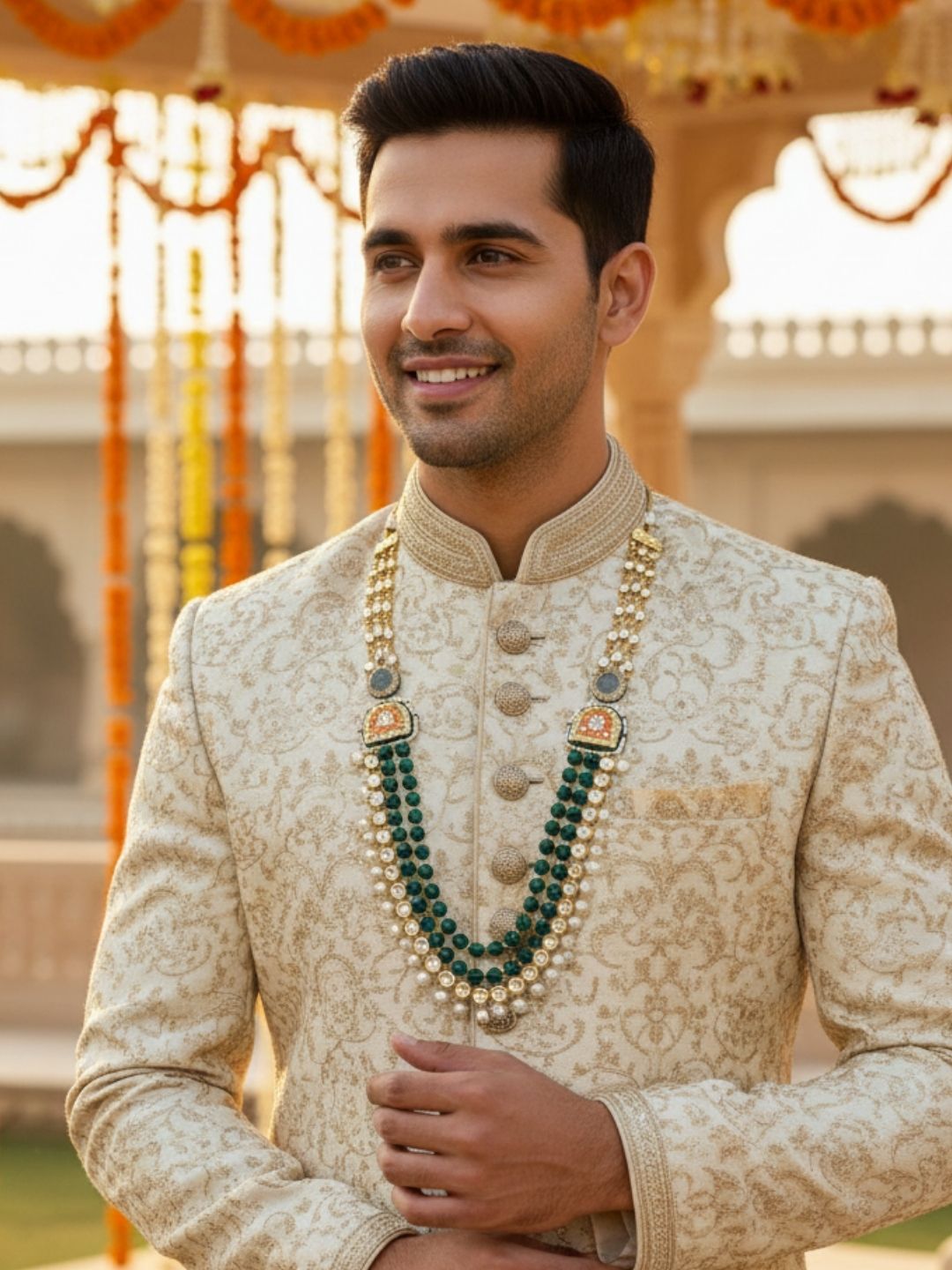 Ishhaara Layered Long Kundan And Pearl Studded Necklace