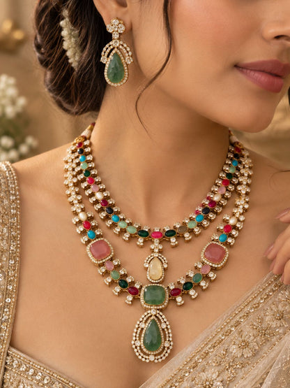 Ishhaara Layered Noor Navratna Statement Necklace