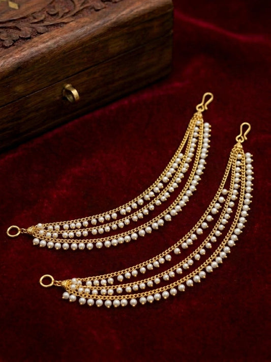 Ishhaara Layered Pearl Ear Chains