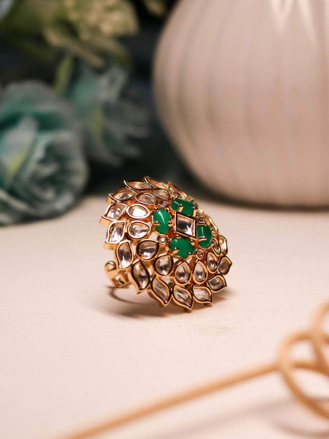 Ishhaara Layered Round Kundan Ring