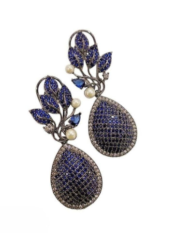 Ishhaara Leaf Shaped Drop Earrings