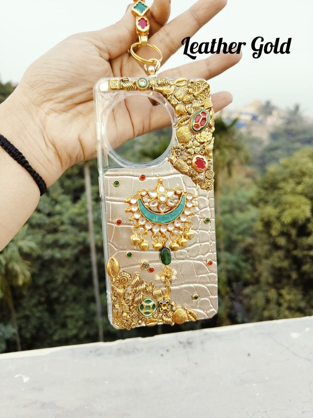 Ishhaara Leather Gold Handmade Wedding Phone Case