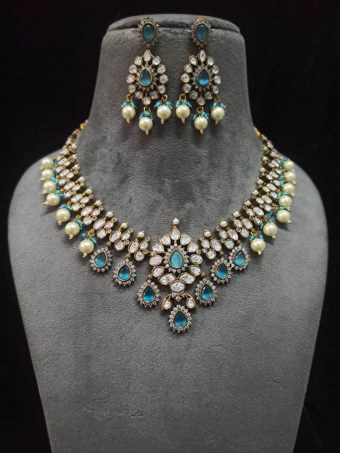 Ishhaara Light Blue Age Drop Necklace