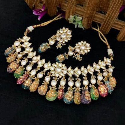 Ishhaara Close Flower Design Onex Necklace Set