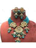 Ishhaara Light Blue Kundan 3 Pendant Necklace