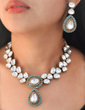 Ishhaara Light Blue Kundan Pendant Necklace