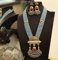 Ishhaara Light Blue Onex Temple Tumb Necklace