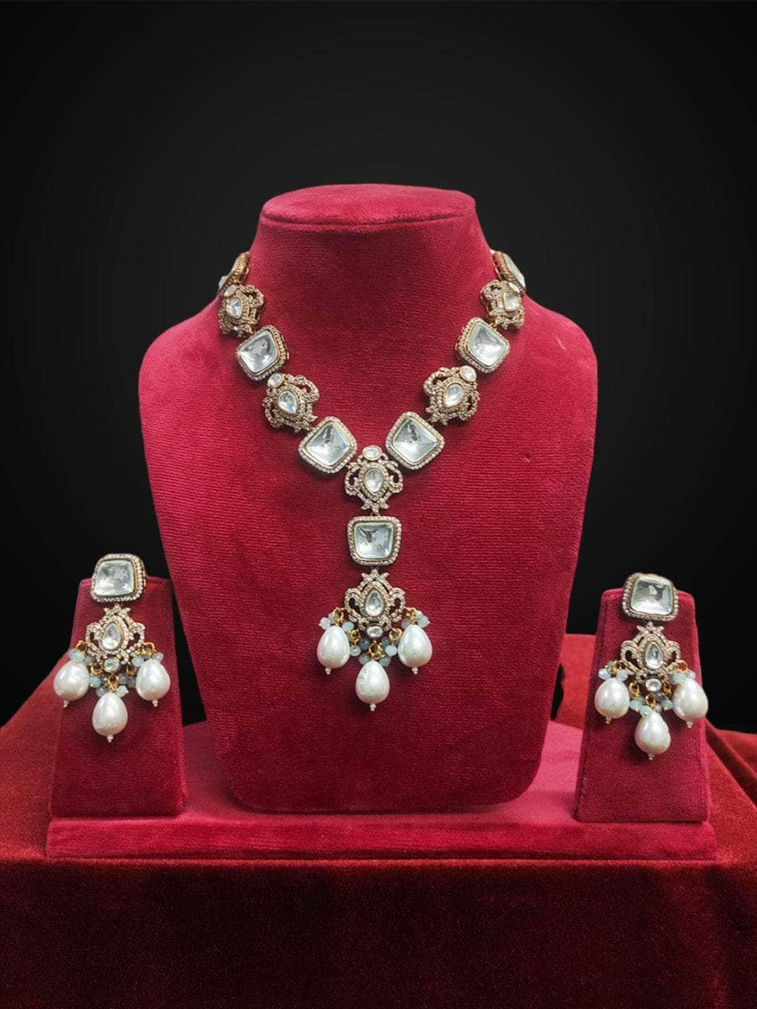 Ishhaara V Shaped Victorian Kundan Necklace Set