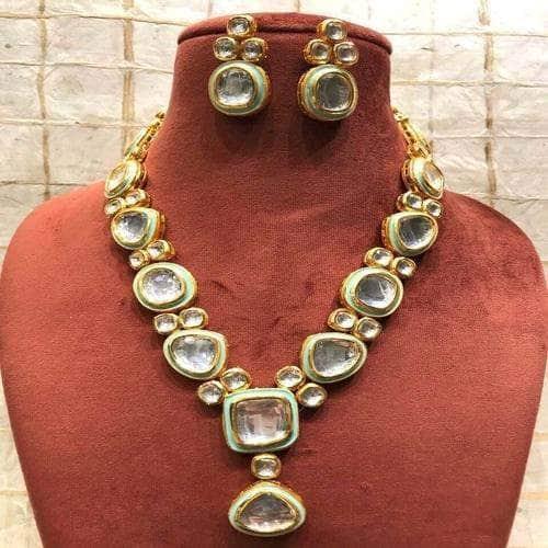 Ishhaara Big Kundan Meena Necklace