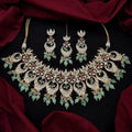 Ishhaara Light Green Chand Kundan Choker Necklace Set