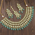 Ishhaara Light Green Drop Kundan Choker Necklace Set