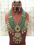 Ishhaara Light Green Dual Pendant Necklace