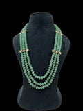 Ishhaara Light Green Elegant Jade Beaded Necklace