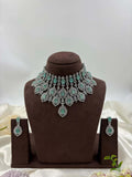 Ishhaara Light Green Esha Cz Choker Necklace Set